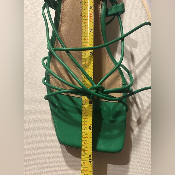 Veronica Beard Foley Ankle Tie Sandal Jungle Green - Picture 12 of 14